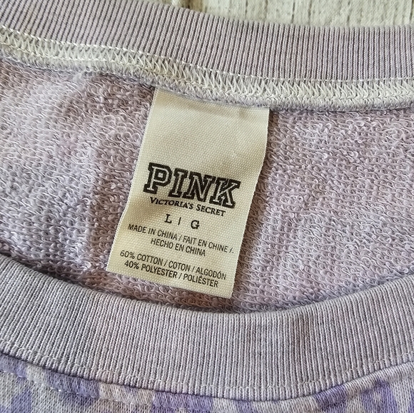 Victoria's Secret Pink Size Large• Lavender Leopard All Over Print Spellout Cozy - Picture 4 of 7